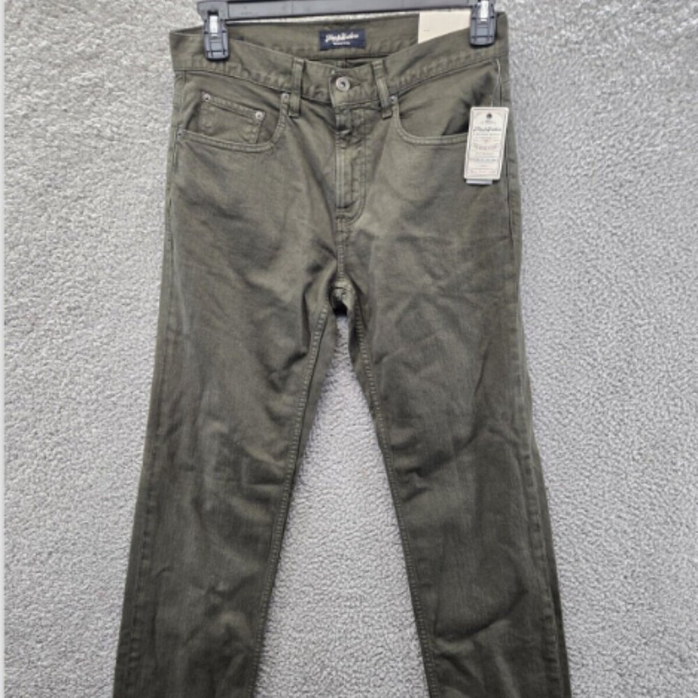 Flag & Anthem Men's Nashville Straight Olive Green Jeans Size 30x34 5 pocket New